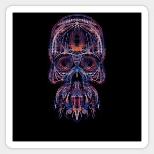 Electroluminated Skull - Synthwave 2 Sticker